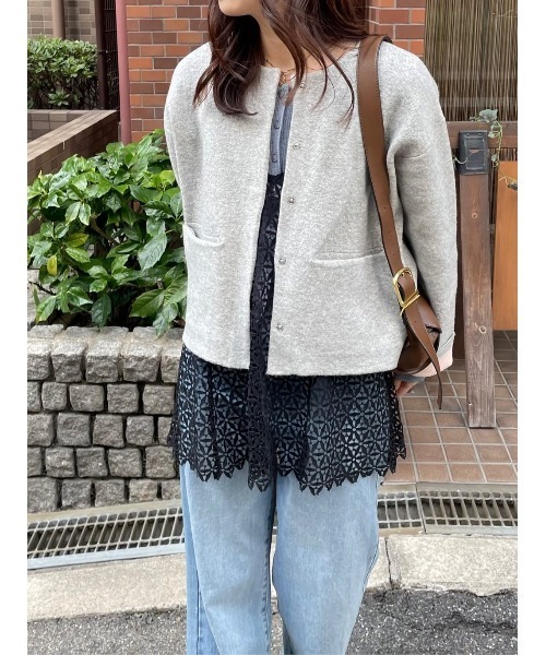 26SS新作/2026 SPRING COLLECTION】配色デザインニットコート