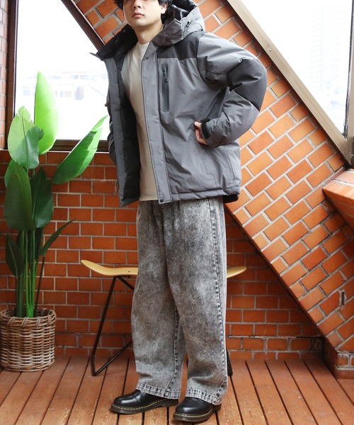 ８(eight)（エイト）の「中綿 切替ジャケット（ダウンジャケット/コート・メンズ・チャコール/ベージュ/ブラック・MEDIUM/X-LARGE/LARGE）」の19枚目の写真