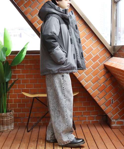 ８(eight)（エイト）の「中綿 切替ジャケット（ダウンジャケット/コート・メンズ・チャコール/ベージュ/ブラック・MEDIUM/X-LARGE/LARGE）」の21枚目の写真