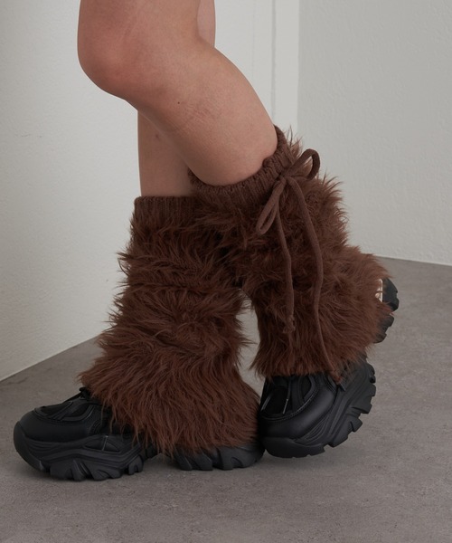 RAY CASSIN（レイカズン）の「ファーレッグウォーマー（レッグウォーマー・レディース・ブラック/チャコールグレー/ブラウン・FREE）」の3枚目の写真