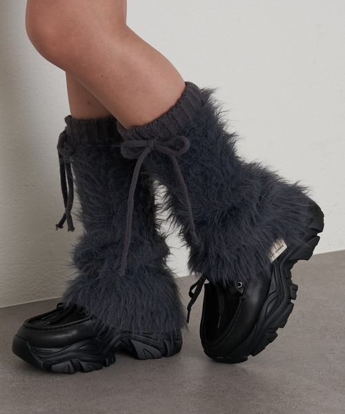 RAY CASSIN（レイカズン）の「ファーレッグウォーマー（レッグウォーマー・レディース・ブラック/チャコールグレー/ブラウン・FREE）」の2枚目の写真