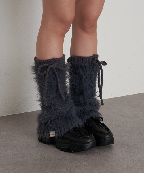 RAY CASSIN（レイカズン）の「ファーレッグウォーマー（レッグウォーマー・レディース・ブラック/チャコールグレー/ブラウン・FREE）」の12枚目の写真