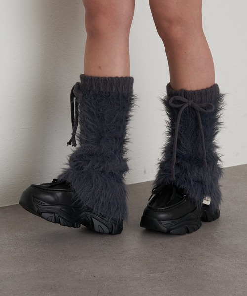 RAY CASSIN（レイカズン）の「ファーレッグウォーマー（レッグウォーマー・レディース・ブラック/チャコールグレー/ブラウン・FREE）」の14枚目の写真