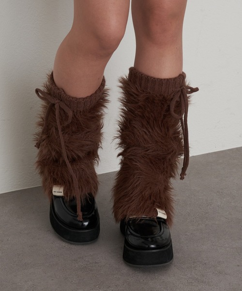 RAY CASSIN（レイカズン）の「ファーレッグウォーマー（レッグウォーマー・レディース・ブラック/チャコールグレー/ブラウン・FREE）」の21枚目の写真