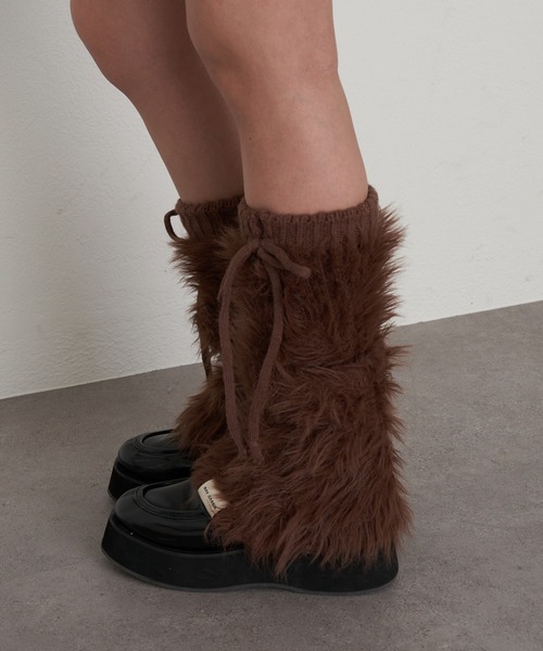 RAY CASSIN（レイカズン）の「ファーレッグウォーマー（レッグウォーマー・レディース・ブラック/チャコールグレー/ブラウン・FREE）」の22枚目の写真