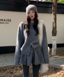 ViViDAY(ビビデー)の【上下2点セット】ニットカーディガン+ニットフレアスカート(セットアップ)