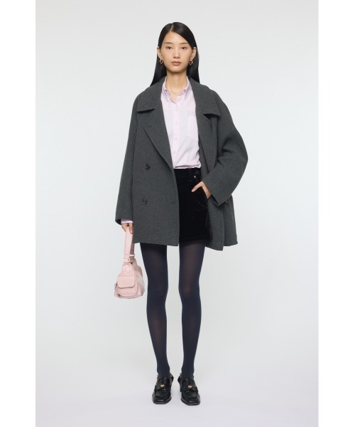 moussy DOUBLE BREASTED MID コート　グレー セール】DOUBLE BREASTED MID コート（ピーコート）｜MOUSSY（マウジー
