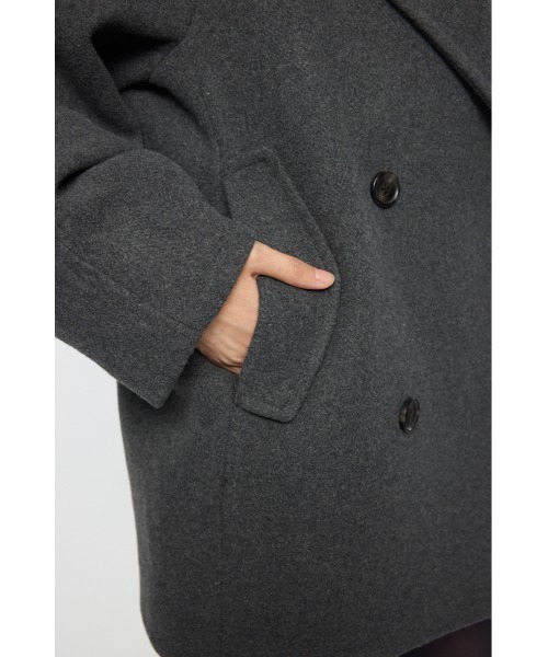 MOUSSY（マウジー）の「DOUBLE BREASTED MID コート（ピーコート・レディース・ブラウン系その他/ブラック/チャコールグレー・1/2）」の13枚目の写真