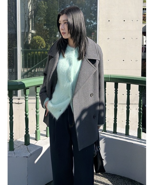 moussy マウジー　ダブルブレストミディコート　ブラック　新品未使用 MOUSSY DOUBLE BREASTED MID コート C.GRY -靴＆ファッション通販