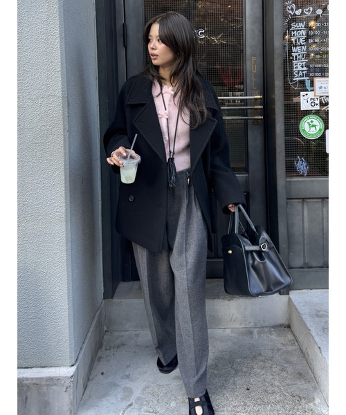 セール】DOUBLE BREASTED MID コート（ピーコート）｜MOUSSY（マウジー