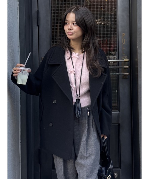 セール】DOUBLE BREASTED MID コート（ピーコート）｜MOUSSY（マウジー