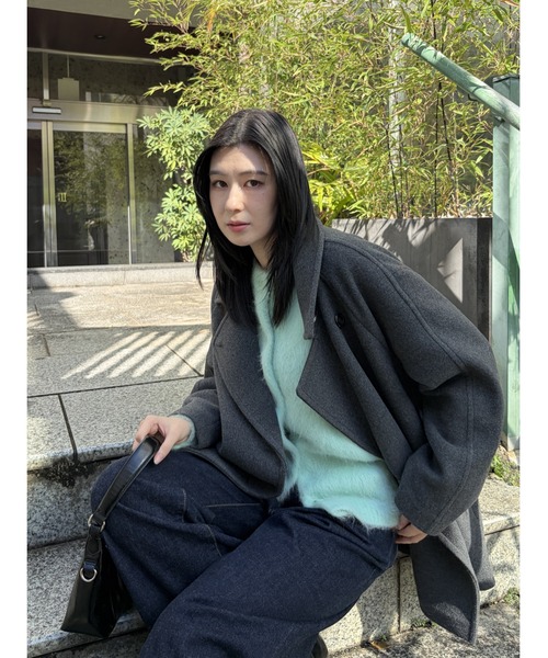 セール】DOUBLE BREASTED MID コート（ピーコート）｜MOUSSY（マウジー