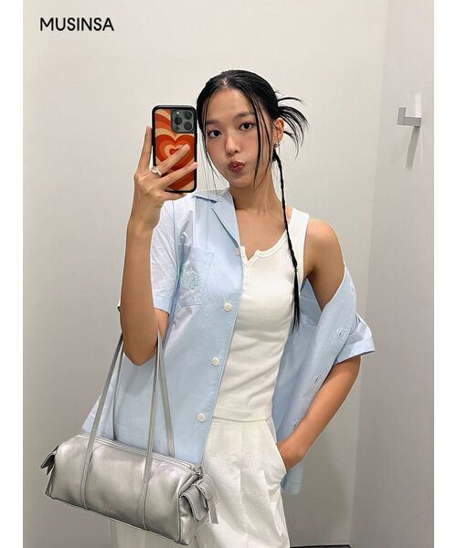MUSINSA STANDARD WOMAN（ムシンサスタンダードウーマン）の「ウィメンズクリンクルワイドパンツ[ホワイト]（スラックス・レディース・その他・30/24/25/26/27/28/29）」の2枚目の写真