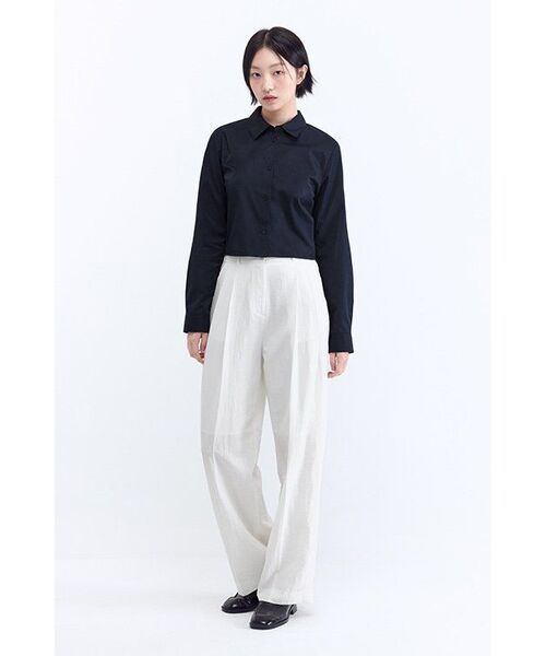 MUSINSA STANDARD WOMAN（ムシンサスタンダードウーマン）の「ウィメンズクリンクルワイドパンツ[ホワイト]（スラックス・レディース・その他・30/24/25/26/27/28/29）」の4枚目の写真