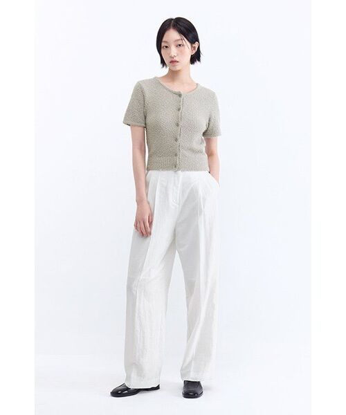 MUSINSA STANDARD WOMAN（ムシンサスタンダードウーマン）の「ウィメンズクリンクルワイドパンツ[ホワイト]（スラックス・レディース・その他・30/24/25/26/27/28/29）」の5枚目の写真