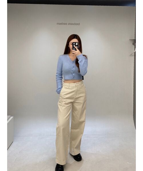 MUSINSA STANDARD WOMAN（ムシンサスタンダードウーマン）の「レディースワイドチノパンツ【クリーム】（その他パンツ・レディース・その他・30/24/25/26/27/28/29）」の15枚目の写真
