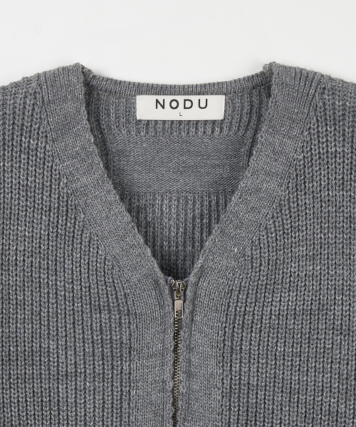 NODU（ノードユー）の「エッセンシャルVネックニットジップアップカーディガン[グレー]（ニット/セーター・メンズ・その他・MEDIUM/LARGE）」の9枚目の写真