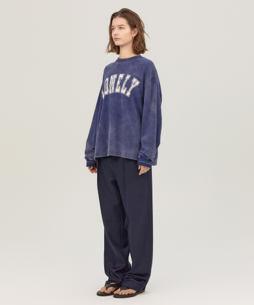 NOHANT(ノアン)の「LONELY/LOVELY SALT WASHING LONG SLEEVE T-SHIRT NAVY(Tシャツ/カットソー・メンズ・ネイビー・SMALL/MEDIUM/LARGE)」の3枚目の写真