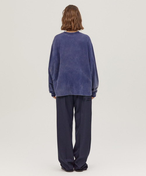 NOHANT(ノアン)の「LONELY/LOVELY SALT WASHING LONG SLEEVE T-SHIRT NAVY(Tシャツ/カットソー・メンズ・ネイビー・SMALL/MEDIUM/LARGE)」の4枚目の写真