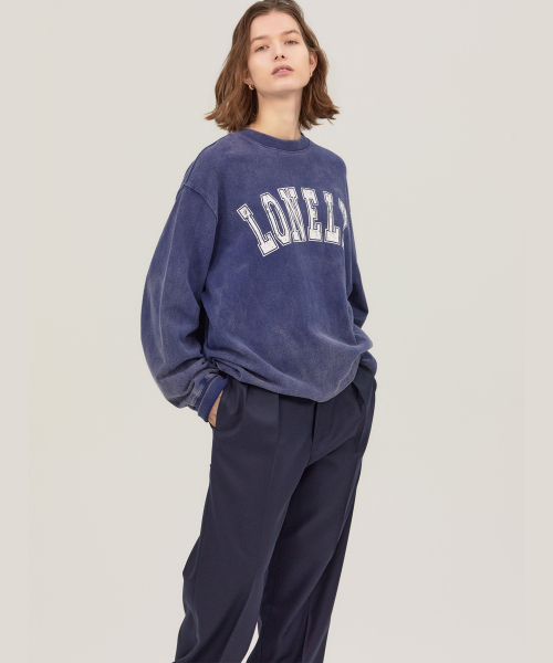 NOHANT(ノアン)の「LONELY/LOVELY SALT WASHING LONG SLEEVE T-SHIRT NAVY(Tシャツ/カットソー・メンズ・ネイビー・SMALL/MEDIUM/LARGE)」の5枚目の写真