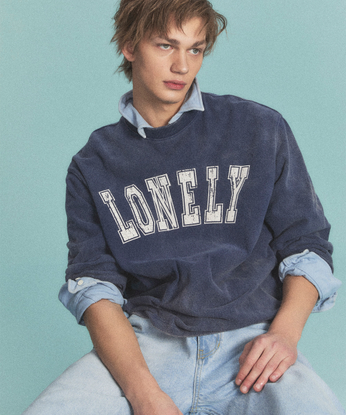 NOHANT(ノアン)の「LONELY/LOVELY SALT WASHING LONG SLEEVE T-SHIRT NAVY(Tシャツ/カットソー・メンズ・ネイビー・SMALL/MEDIUM/LARGE)」の8枚目の写真