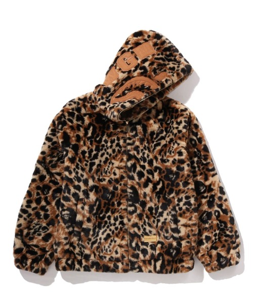WILD LEOPARD PATTERN FAUX FUR SHARK FULL ZIP JACKET（ブルゾン）｜A