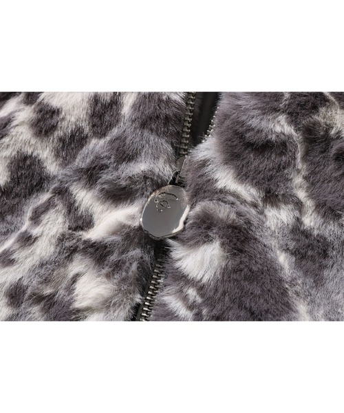WILD LEOPARD PATTERN FAUX FUR SHARK FULL ZIP JACKET（ブルゾン）｜A