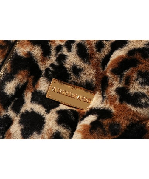 WILD LEOPARD PATTERN FAUX FUR SHARK FULL ZIP JACKET（ブルゾン）｜A