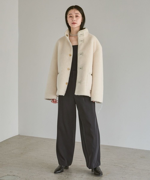 A part by（アパートバイ）の「LANEIGEリバーコート（その他アウター・レディース・ブラック/ライトベージュ・FREE）」の3枚目の写真