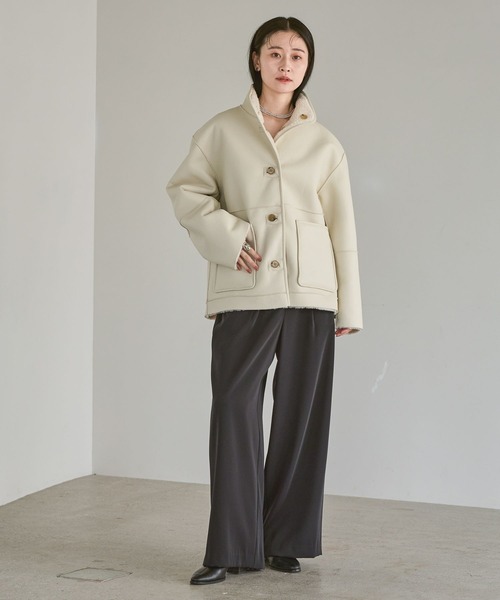 A part by（アパートバイ）の「LANEIGEリバーコート（その他アウター・レディース・ブラック/ライトベージュ・FREE）」の8枚目の写真