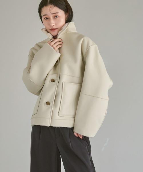 A part by（アパートバイ）の「LANEIGEリバーコート（その他アウター・レディース・ブラック/ライトベージュ・FREE）」の11枚目の写真