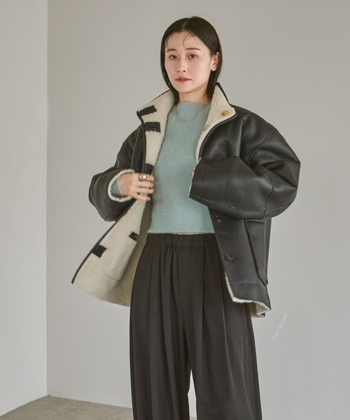 A part by（アパートバイ）の「LANEIGEリバーコート（その他アウター・レディース・ブラック/ライトベージュ・FREE）」の20枚目の写真