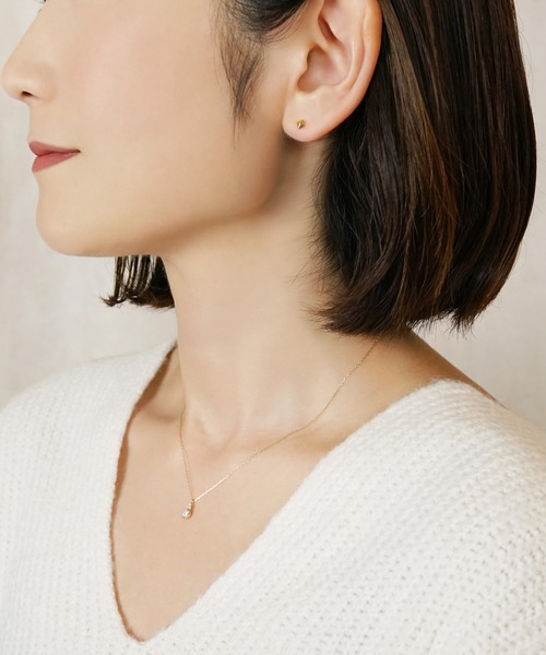 TAKE-UP（テイクアップ）の「[ セカンドピアス]K18 スタッズピアス( 4mm)（ピアス（両耳用）・レディース・イエローゴールド・FREE）」の4枚目の写真