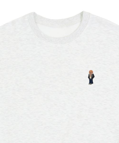 GRAVER（グレーバー）の「[UNISEX]タトゥードッグ刺繍フェリートマンツーマン_メランジホワイト（スウェット・レディース・グレー・LARGE/MEDIUM/SMALL/X-LARGE）」の3枚目の写真