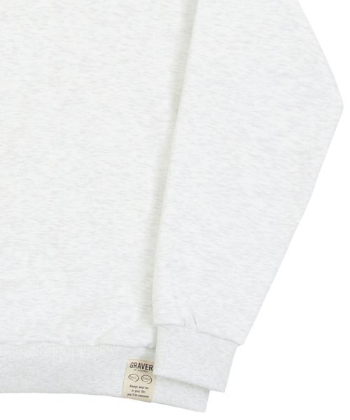 GRAVER（グレーバー）の「[UNISEX]タトゥードッグ刺繍フェリートマンツーマン_メランジホワイト（スウェット・レディース・グレー・LARGE/MEDIUM/SMALL/X-LARGE）」の4枚目の写真