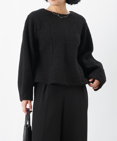 LUCA/LADY LUCK LUCA(ルカ/レディラックルカ)の「LC/LLL ブークレーペプラムトップス(Tシャツ/カットソー・レディース・ベージュ/ブラック・FREE)」の1枚目の写真