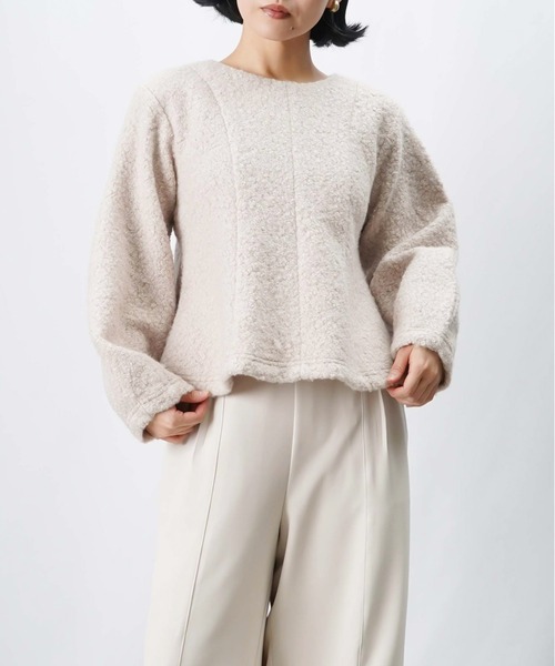 LUCA/LADY LUCK LUCA(ルカ/レディラックルカ)の「LC/LLL ブークレーペプラムトップス(Tシャツ/カットソー・レディース・ベージュ/ブラック・FREE)」の11枚目の写真