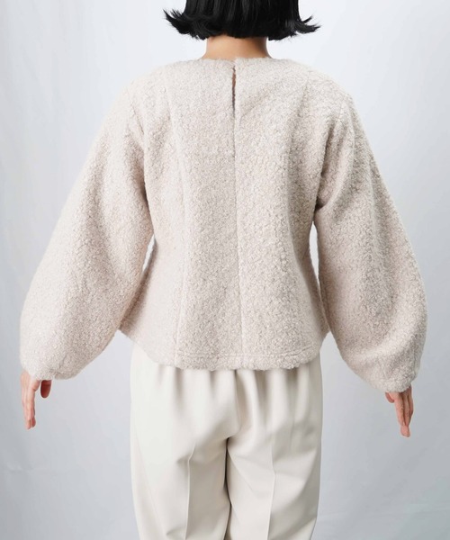 LUCA/LADY LUCK LUCA(ルカ/レディラックルカ)の「LC/LLL ブークレーペプラムトップス(Tシャツ/カットソー・レディース・ベージュ/ブラック・FREE)」の19枚目の写真