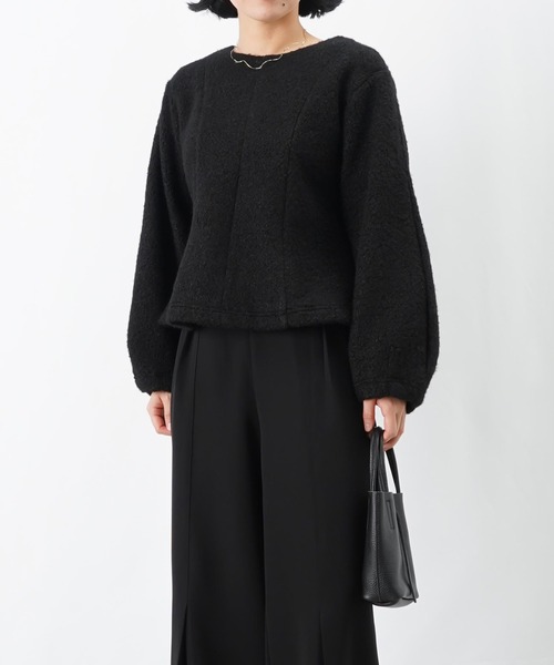 LUCA/LADY LUCK LUCA(ルカ/レディラックルカ)の「LC/LLL ブークレーペプラムトップス(Tシャツ/カットソー・レディース・ベージュ/ブラック・FREE)」の3枚目の写真