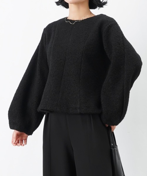 LUCA/LADY LUCK LUCA(ルカ/レディラックルカ)の「LC/LLL ブークレーペプラムトップス(Tシャツ/カットソー・レディース・ベージュ/ブラック・FREE)」の9枚目の写真