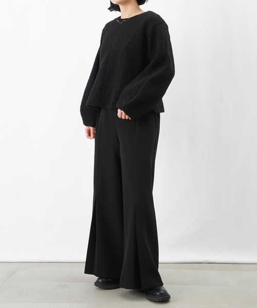 LUCA/LADY LUCK LUCA(ルカ/レディラックルカ)の「LC/LLL ブークレーペプラムトップス(Tシャツ/カットソー・レディース・ベージュ/ブラック・FREE)」の6枚目の写真