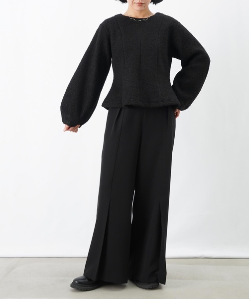 LUCA/LADY LUCK LUCA(ルカ/レディラックルカ)の「LC/LLL ブークレーペプラムトップス(Tシャツ/カットソー・レディース・ベージュ/ブラック・FREE)」の10枚目の写真