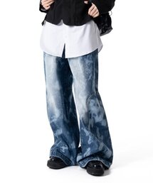 IUGAMAKARAS（イウガマカラス）の「Stone Washed Denim Pants (Blue)（デニムパンツ）」