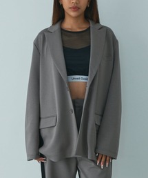 福寿外貌（フクジュガイボウ）の「サイドラインストレッチジャケット／配色サイドライン／セットアップ対応／ビックシルエット／テーラードジャケット（テーラードジャケット）」