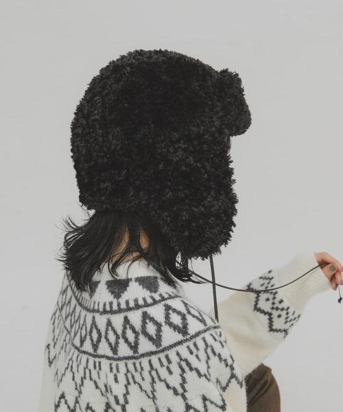 KBF(ケイビーエフ)の「ボアフライトCAP(キャップ・レディース・ベージュ/ブラック・ONE)」の16枚目の写真