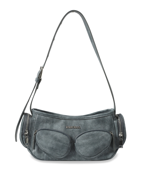 Vivacious（ビバシャス）の「Megan Pocket Shoulder Bag - 6COL（ショルダーバッグ・レディース・チャコール/シルバーグレー/ブラック/ピンク/ブルー/アッシュブラウン・FREE）」の14枚目の写真