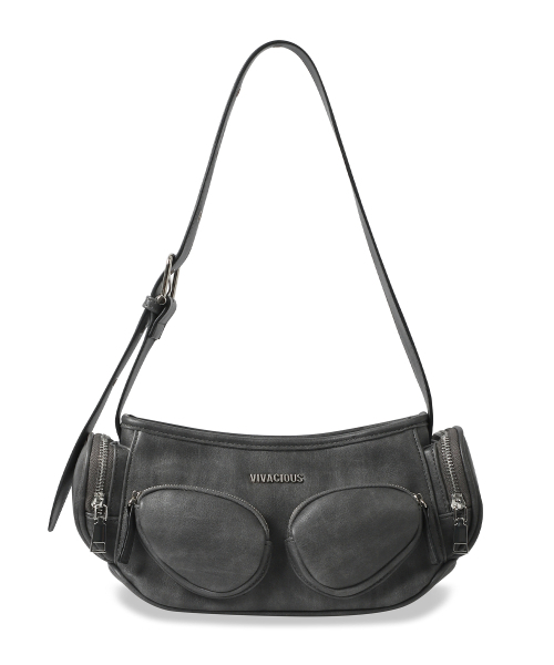 Vivacious（ビバシャス）の「Megan Pocket Shoulder Bag - 6COL（ショルダーバッグ・レディース・チャコール/シルバーグレー/ブラック/ピンク/ブルー/アッシュブラウン・FREE）」の16枚目の写真