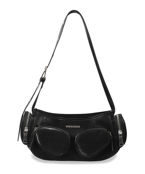 Vivacious（ビバシャス）の「Megan Pocket Shoulder Bag - 6COL（ショルダーバッグ・レディース・チャコール/シルバーグレー/ブラック/ピンク/ブルー/アッシュブラウン・FREE）」の17枚目の写真