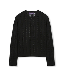 BESLOW（ビースロー）の「CROCHET CREW NECK SHORT CARDIGAN BLACK（カーディガン/ボレロ）」