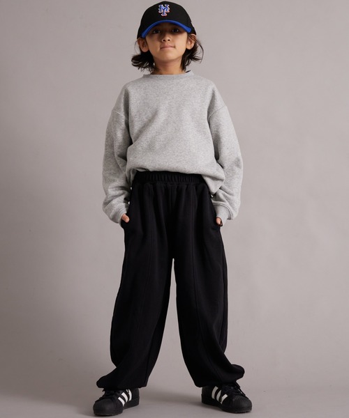 PAIRMANON STREET（ペアマノンストリート）の「裏毛 切替ボリュームスウェットパンツ【PAIRMANON STREET】（スウェットパンツ・キッズ・レッド/グレー/ブラック・100/110/120/130/140/150/160/90）」の6枚目の写真